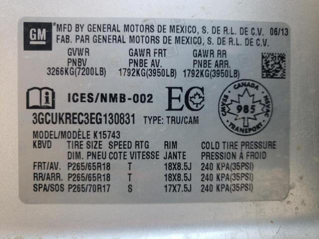 Photo 10 from auction – 2014 CHEVROLET SILVERADO with VIN 3GCUKREC3EG130831