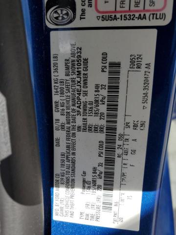 Photo 10 from auction – 2018 FORD FIESTA SE with VIN 3FADP4EJXJM105932
