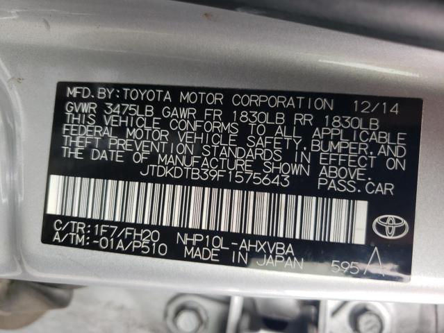 Photo 10 from auction – 2015 TOYOTA PRIUS C with VIN JTDKDTB39F1575643