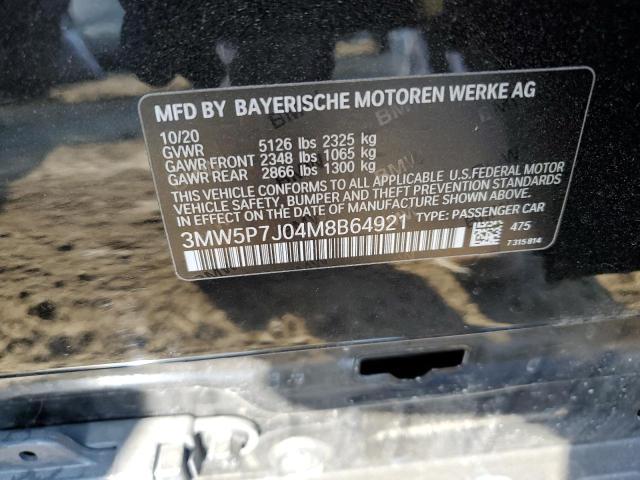 Photo 10 from auction – 2021 BMW 330E with VIN 3MW5P7J04M8B64921