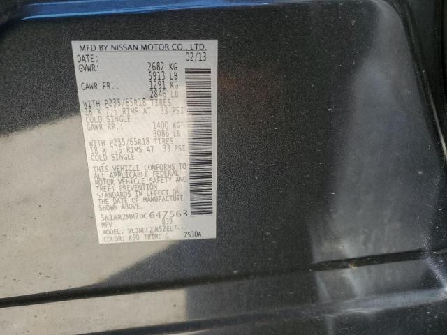 Photo 10 from auction – 2013 NISSAN PATHFINDER with VIN 5N1AR2MM7DC647563