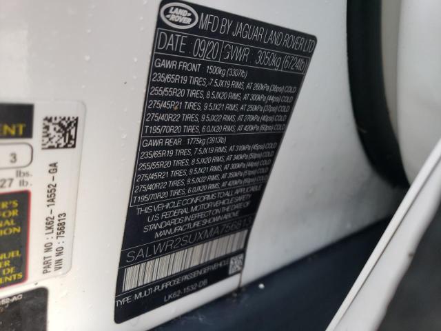Photo 10 from auction – 2021 LAND ROVER RANGE ROVE with VIN SALWR2SUXMA756813