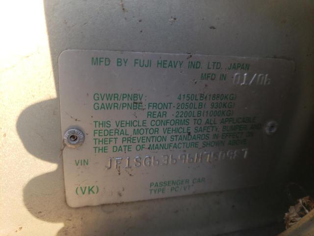 Photo 10 from auction – 2006 SUBARU FORESTER 2 with VIN JF1SG63696H750987