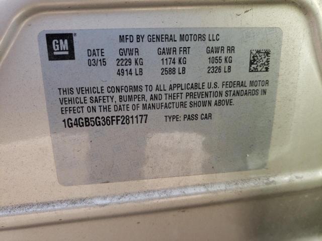 Photo 10 from auction – 2015 BUICK LACROSSE with VIN 1G4GB5G36FF281177
