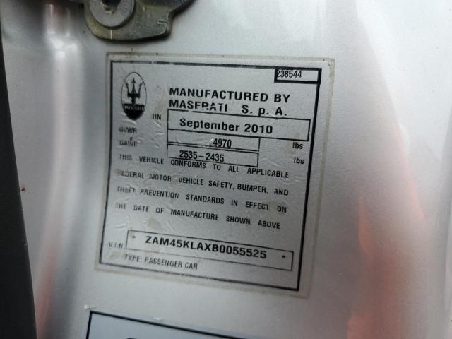 Photo 10 from auction – 2011 MASERATI GRANTURISM with VIN ZAM45KLAXB0055525