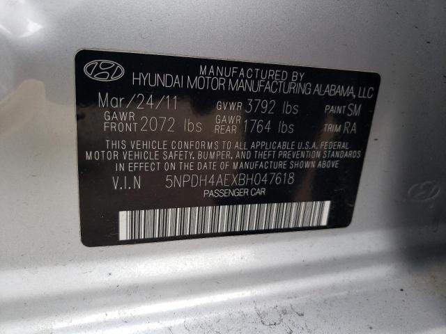Photo 10 from auction – 2011 HYUNDAI ELANTRA GL with VIN 5NPDH4AEXBH047618