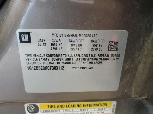 Photo 10 from auction – 2012 CHEVROLET MALIBU LS with VIN 1G1ZB5E0XCF303112