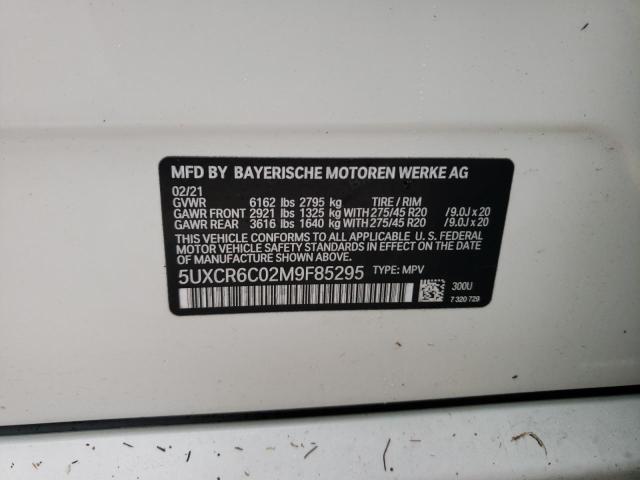 Photo 10 from auction – 2021 BMW X5 XDRIVE4 with VIN 5UXCR6C02M9F85295