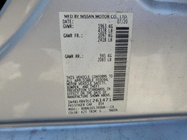 Photo 10 from auction – 2020 NISSAN ALTIMA S with VIN 1N4BL4BV3LC261471