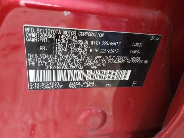 Photo 10 from auction – 2016 TOYOTA RAV4 LE with VIN JTMZFREV3GJ097746