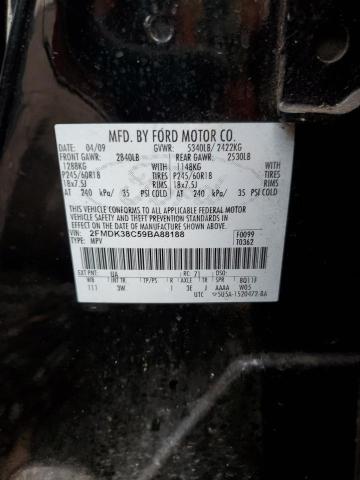 Photo 10 from auction – 2009 FORD EDGE SEL with VIN 2FMDK38C59BA88188