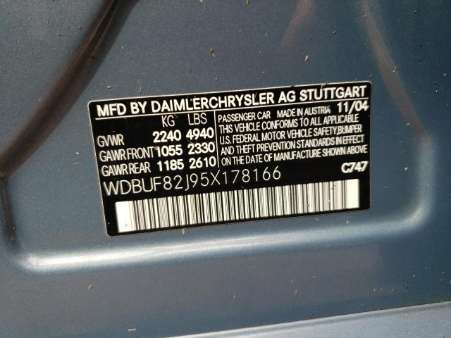 Photo 10 from auction – 2005 MERCEDES-BENZ E 320 4MAT with VIN WDBUF82J95X178166