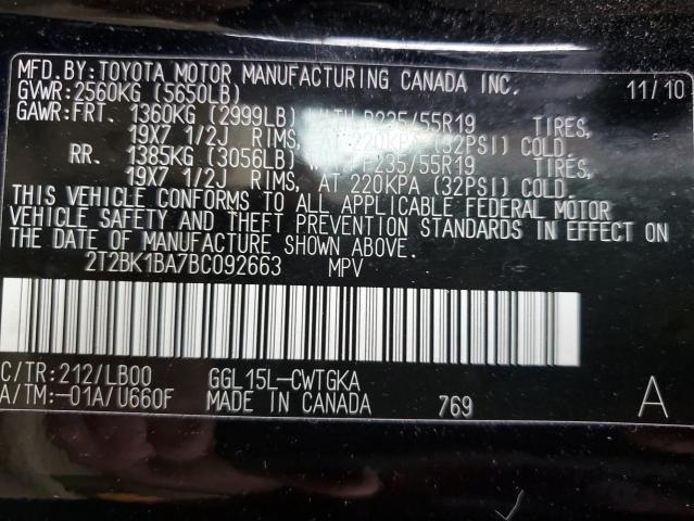 Photo 10 from auction – 2011 LEXUS RX 350 with VIN 2T2BK1BA7BC092663