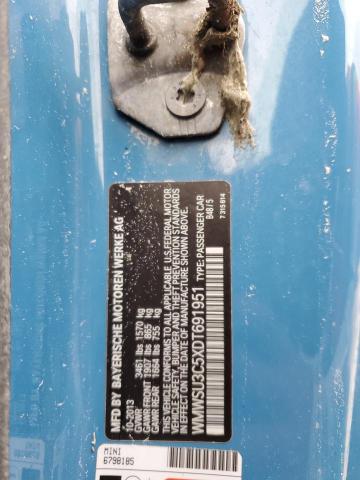 Photo 10 from auction – 2013 MINI COOPER with VIN WMWSU3C5XDT691951