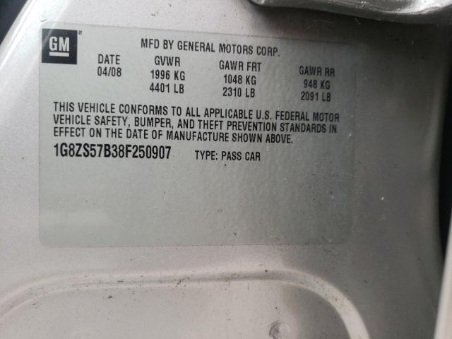 Photo 10 from auction – 2008 SATURN AURA XE with VIN 1G8ZS57B38F250907