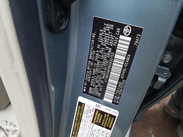 Photo 10 from auction – 2009 TOYOTA CAMRY BASE with VIN 4T1BE46K99U830150