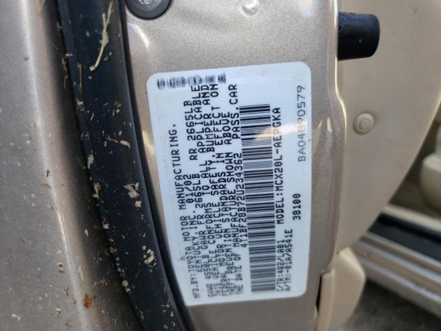 Photo 10 from auction – 2002 TOYOTA AVALON XL with VIN 4T1BF28B72U234362