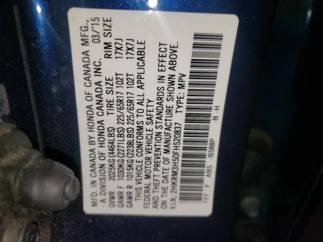 Photo 10 from auction – 2015 HONDA CR-V EX with VIN 2HKRM3H50FH520837