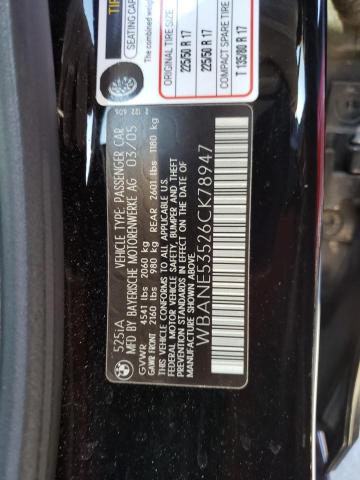 Photo 10 from auction – 2006 BMW 525 I with VIN WBANE53526CK78947