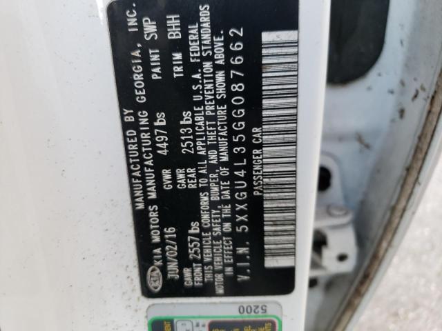 Photo 10 from auction – 2016 KIA OPTIMA EX with VIN 5XXGU4L35GG087662