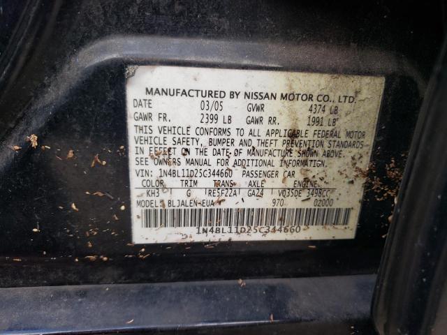 Photo 10 from auction – 2005 NISSAN ALTIMA SE with VIN 1N4BL11D25C344660