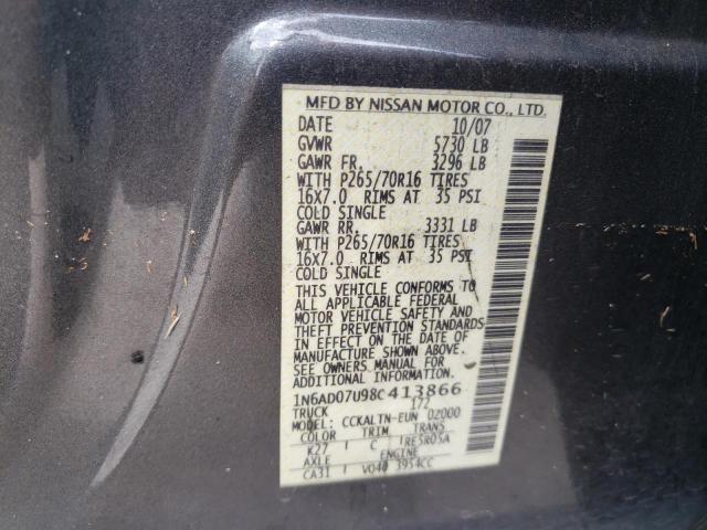 Photo 10 from auction – 2008 NISSAN FRONTIER C with VIN 1N6AD07U98C413866