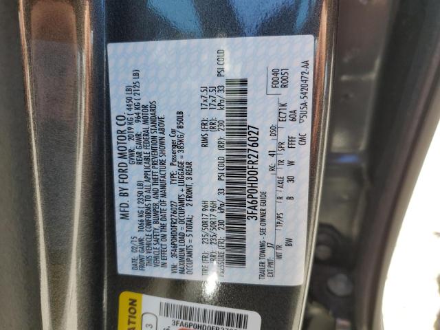 Photo 10 from auction – 2015 FORD FUSION SE with VIN 3FA6P0HD0FR276027