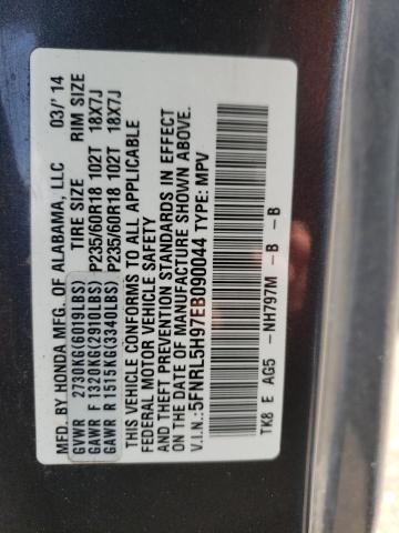 Photo 10 from auction – 2014 HONDA ODYSSEY TO with VIN 5FNRL5H97EB090044