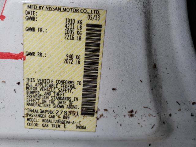 Photo 10 from auction – 2013 NISSAN ALTIMA 2.5 with VIN 1N4AL3AP9DC278351