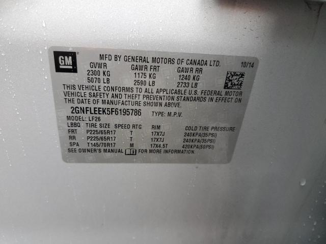 Zdjęcie 10 z aukcji – 2015 CHEVROLET EQUINOX LS z VIN 2GNFLEEK5F6195786