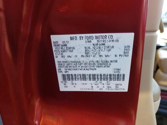 Photo 10 from auction – 2012 FORD ESCAPE LIM with VIN 1FMCU0E74CKA27925