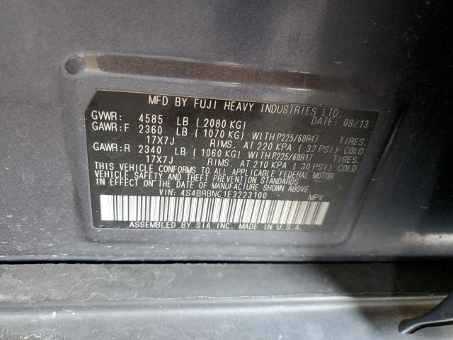 Photo 10 from auction – 2014 SUBARU OUTBACK 2. with VIN 4S4BRBNC1E3223100
