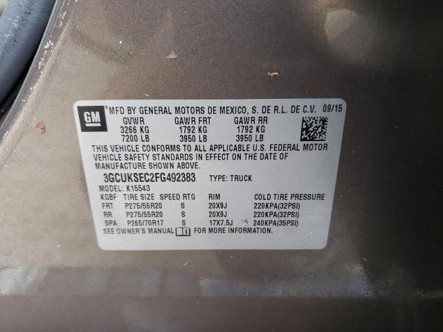 Photo 10 from auction – 2015 CHEVROLET SILVERADO with VIN 3GCUKSEC2FG492383