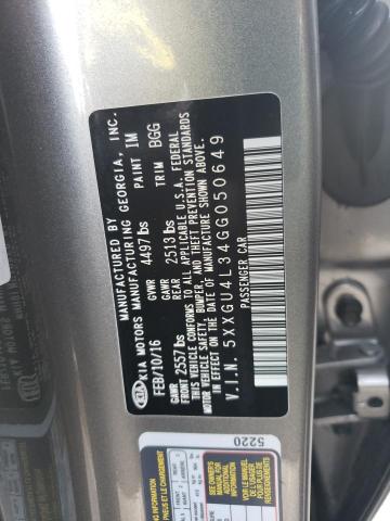 Photo 10 from auction – 2016 KIA OPTIMA EX with VIN 5XXGU4L34GG050649