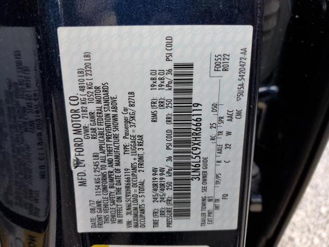 Photo 10 from auction – 2017 LINCOLN MKZ SELECT with VIN 3LN6L5C9XHR666119