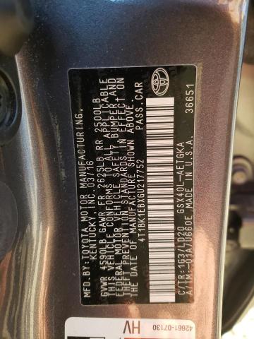 Photo 10 from auction – 2016 TOYOTA AVALON XLE with VIN 4T1BK1EBXGU217752