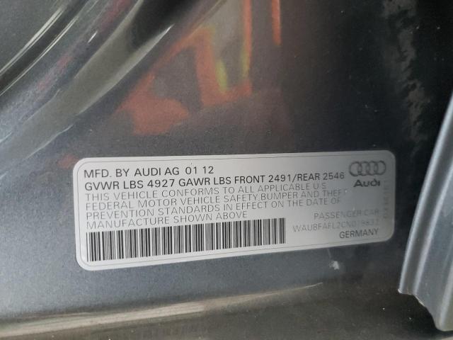 Photo 10 from auction – 2012 AUDI A4 PREMIUM with VIN WAUBFAFL2CN019832