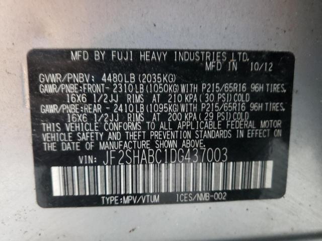 Photo 10 from auction – 2013 SUBARU FORESTER 2 with VIN JF2SHABC1DG437003