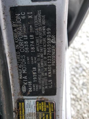 Photo 10 from auction – 2008 KIA RIO BASE with VIN KNADE123786398099