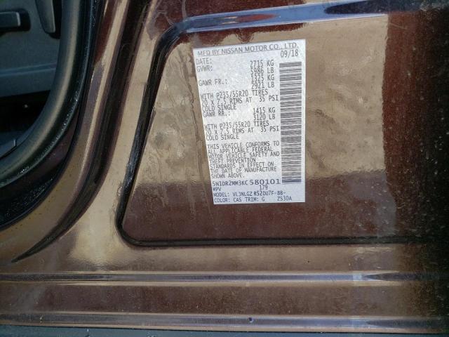 Photo 10 from auction – 2019 NISSAN PATHFINDER with VIN 5N1DR2MM3KC580101