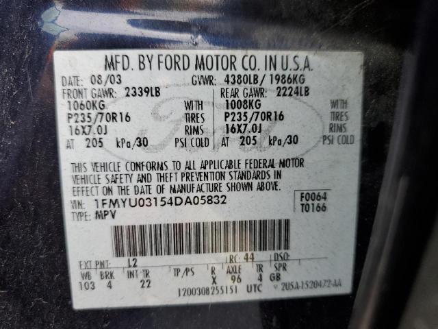 Photo 10 from auction – 2004 FORD ESCAPE XLT with VIN 1FMYU03154DA05832