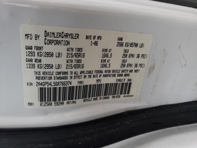 Photo 10 from auction – 2006 CHRYSLER TOWN & COU with VIN 2A4GP54L56R766374
