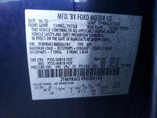Photo 10 from auction – 2011 FORD FLEX SEL with VIN 2FMHK6CC4BBD06184