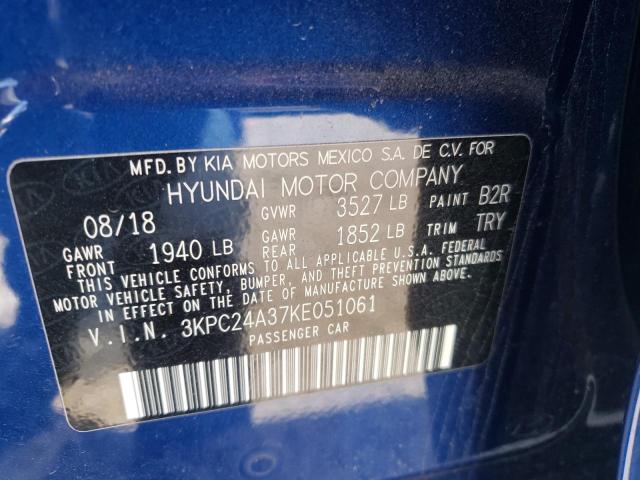 Photo 10 from auction – 2019 HYUNDAI ACCENT SE with VIN 3KPC24A37KE051061