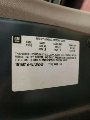 Photo 10 from auction – 2005 CHEVROLET COBALT with VIN 1G1AK12F457599580
