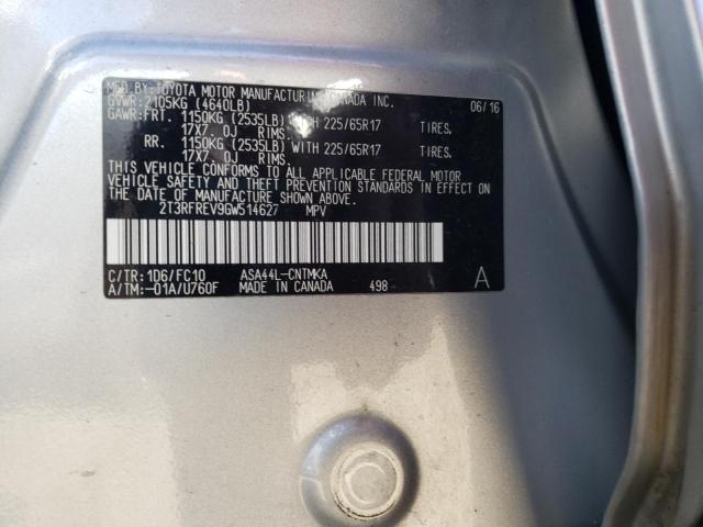 Photo 10 from auction – 2016 TOYOTA RAV4 XLE with VIN 2T3RFREV9GW514627