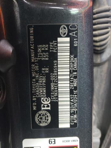 Photo 10 from auction – 2012 TOYOTA COROLLA MA with VIN 2T1KU4EE2CC885949