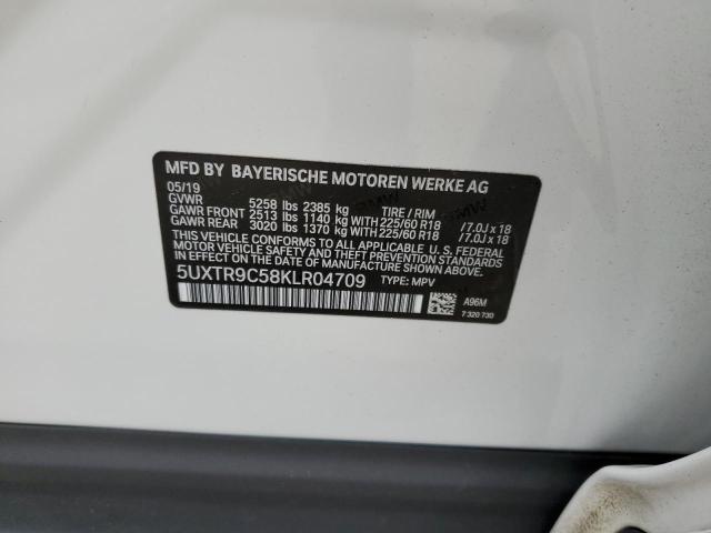 Photo 10 from auction – 2019 BMW X3 XDRIVE3 with VIN 5UXTR9C58KLR04709