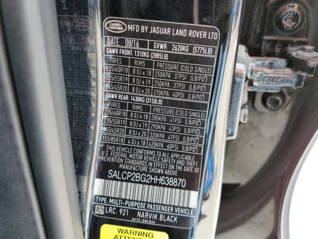 Photo 10 from auction – 2017 LAND ROVER DISCOVERY with VIN SALCP2BG2HH638870