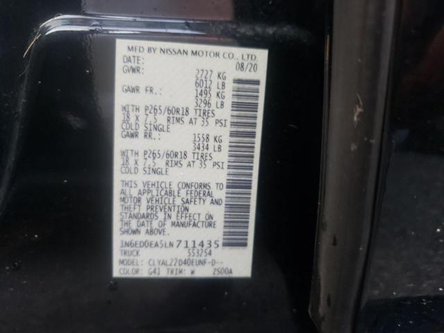 Photo 10 from auction – 2020 NISSAN FRONTIER S with VIN 1N6ED0EA5LN711435